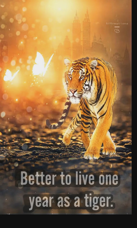 Better to live one year as a tiger (no voice over)